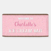 スパンコールとピンクのアイスクリーム 横断幕 (横)