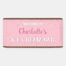 スパンコールとピンクのアイスクリーム