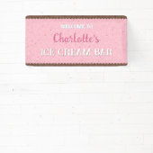 スパンコールとピンクのアイスクリーム 横断幕 (インサイチュ)