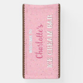 スパンコールとピンクのアイスクリーム 横断幕 (縦)