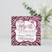 スパンコールのシマウマの第50バースデーパーティ招待状 招待状 (スタンド正面)