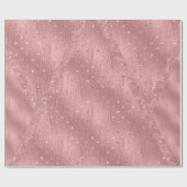 スパンコールのハートが付いているかわいらしいブラシの打撃は上がりました ラッピングペーパー (フラット)