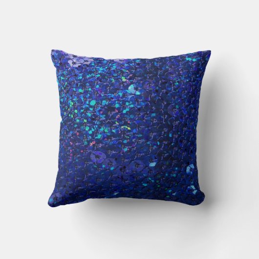 スパンコールのMojoの深く豊富で青い枕 クッション (裏面)