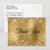 スパンコールゴールド箔 30歳の誕生日 ありがとうございます ポストカード (正面/裏面)