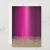 スパンコールドレス,ティアラ, パープルメタリック ブライダルシャワー 招待状 (裏面)