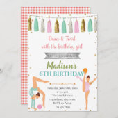 スパンコール体操ダンス誕生日パーティー 招待状 (正面/裏面)