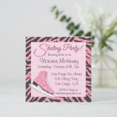 スパンコール輝くアイススケートパーティーの招待状 招待状 (スタンド正面)