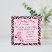 スパンコール輝くアイススケートパーティー招待状 招待状 (スタンド正面)