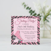 スパンコール輝くローラースケートパーティーの招待状 招待状 (スタンド正面)