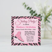 スパンコール輝くローラースケートパーティーの招待状 招待状 (スタンド正面)