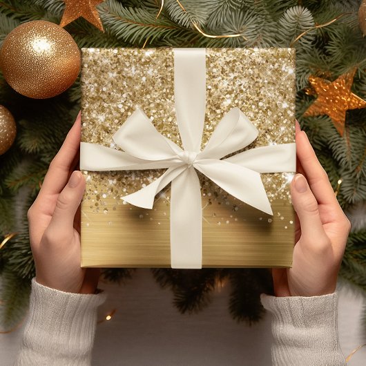 スパンコール ゴールド グラム ラッピングペーパーシート