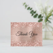 スパンコール ライト ローズゴールド フォイル サンクス ポストカード (スタンド正面)