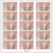 スパンコール ローズゴールド 15 ゲスト ウェディング アドレス ラベル (シート)