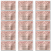 スパンコール ローズゴールド 15 ゲスト ウェディング アドレス ラベル (正面)