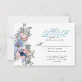 スパンシュガー結婚ブルーRSVでテンダー設定から 出欠カード (正面)