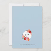 スパンシュガー ブルー 水彩ポピー 招待状 (裏面)