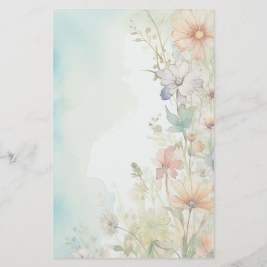 スパンフラワー文房具 便箋 (裏面)