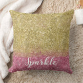 スパーかわいらしクル金ゴールドピンクフェイクグリッター クッション (ブランケット)