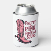 スパーかわいらしズの女性のカーボーイブーツ西のようにピンク色で 缶クーラー (缶正面)
