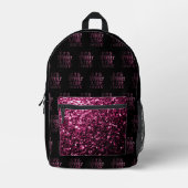 スパーもしクリーとピンクのブラックパターンが欲しい プリントバックパック (正面)