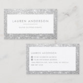 スパーエレガントクルアンドシャインシルバーグリッターサロン 名刺 (正面/裏面)