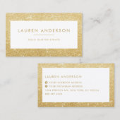 スパーエレガントクルアンドシャイン金ゴールドグリッターサロン 名刺 (正面/裏面)