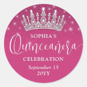 スパーエレガントクルスキンセニエラクラウン暗い赤紫色ピンク ラウンドシール (正面)