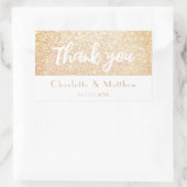 スパーエレガントクル金ゴールド結婚グリッター 長方形シール (バッグ)