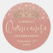 スパーエレガントクレスバラ金ゴールドキンセアニラクラウンピンク ラウンドシール (正面)