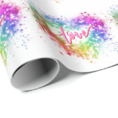 スパーカラフルキンググリッターハートラブスクリプト ラッピングペーパー (ロールコーナー)