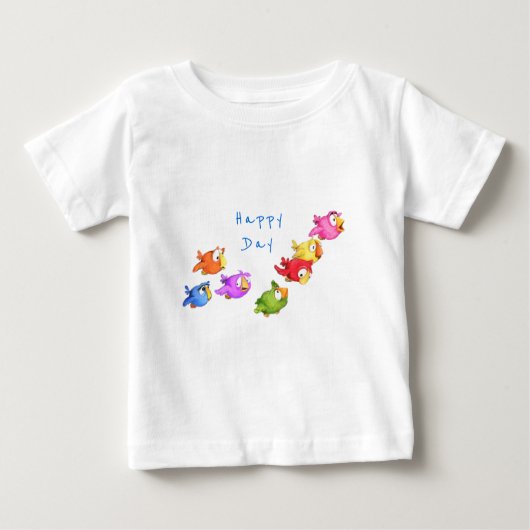 スパーカラフルローズベビーTシャツカスタム文字 ベビーTシャツ (正面)