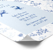 スパーカーがChinoiserie Vintageの結婚式のサインを送る ポスター (角)