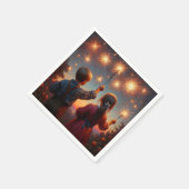 スパーカーで楽しい4人目の子どもパーソナライズされた スタンダードカクテルナプキン (角)