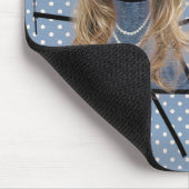 スパーカー付きスティックガール水玉模様 マウスパッド (コーナー)