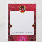 スパーキングするペコックの羽を持つロマンチックな女性、レッド (裏面)