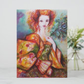 スパーキングするペコックの羽を持つロマンチックな女性、レッド (スタンド正面)