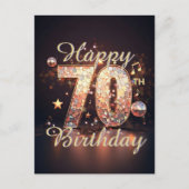 スパーキングディスコダンス70歳誕生日パーティー ポストカード (正面)