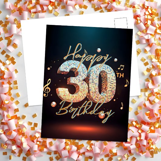 スパーキングディスコダンス 30歳の誕生日お祝い会 ポストカード