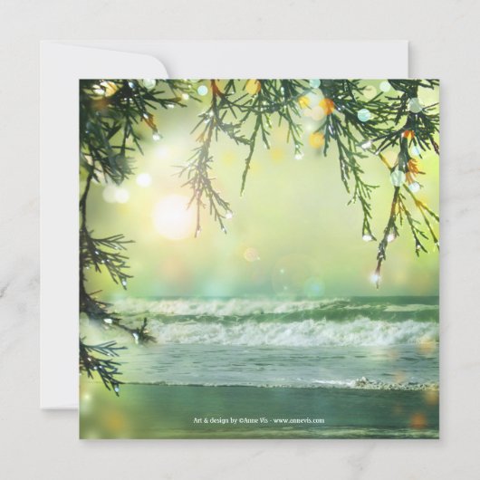 スパーキングビーチの投稿または結婚後の招待状 招待状 (裏面)