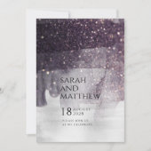 スパーキングプラム＆シルバーカーテンコールウェディング 招待状 (正面)