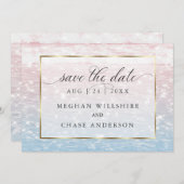 スパーキング・ウォーターズ ピンクビーチ ウェディング インビテーション (正面/裏面)