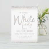 スパーキング・グリッター ホワイトパーティー招待状 招待状 (スタンド正面)