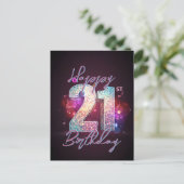 スパーキング モダンチック ディスコ ダンス 21歳の誕生日 ポストカード (スタンド正面)