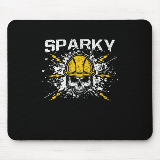 スパーキー式接地電圧電気技師ラインマンスカル マウスパッド (正面)