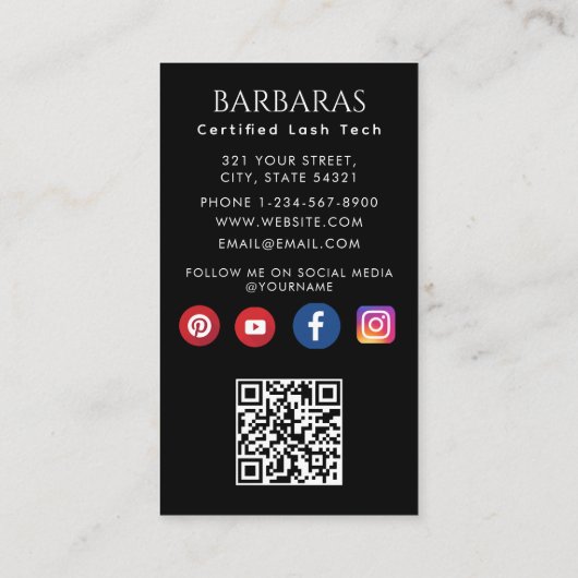 スパークかわいらしリーピンクグリッタータイポグラフィまばゆいqr 名刺 (裏面)