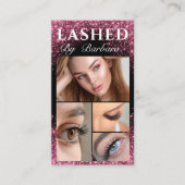 スパークかわいらしリーピンクグリッタータイポグラフィまばゆいqr 名刺 (正面)