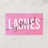 スパークかわいらしリーピンクグリッタータイポグラフィラッシュ 名刺 (正面)
