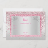 スパークかわいらしル付きユニコーン誕生日 招待状 (裏面)