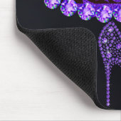 スパークきらきら光るルダイヤモンドグリッターレオパードパープル マウスパッド (コーナー)