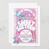 スパークすごいリーSweet sixteen誕生日パーティー招待状 招待状 (正面/裏面)